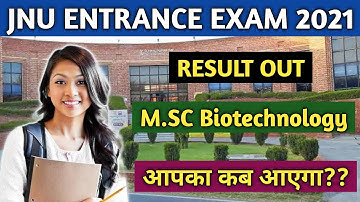 JNU Entrance Exam Result 2021/JNU M.Sc. Biotechnology Program Result 2021/JNU Result Kab aayegi.
