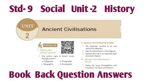 9th Std Social History unit 2 Book Back | ancient civilisations question answers