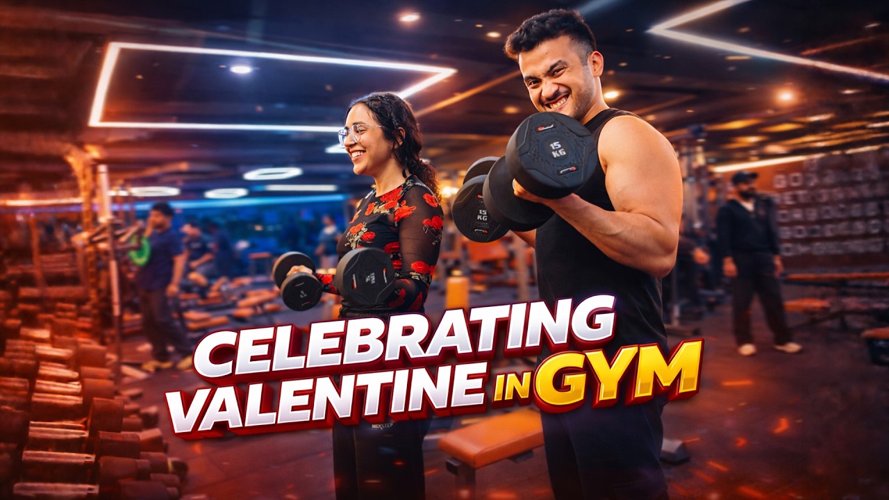 Празднование Дня святого Валентина в спортзале.