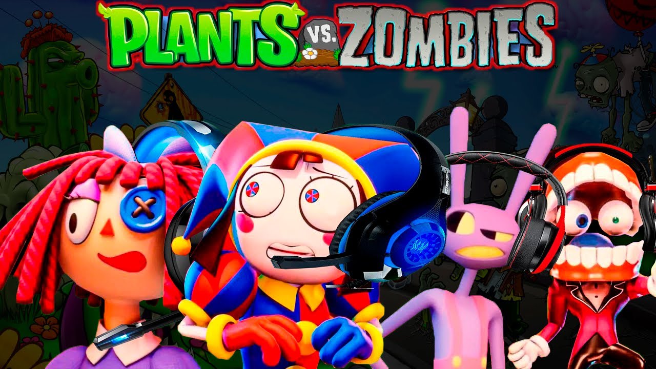 The Amazing Digital Circus Characters Play Plants vs Zombies (Pomni,Jax ...