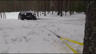 Пытаемся застрять и протестировать лебёдку