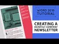 Creating a monthly company newsletter - Word 2016 Tutorial [11/52]