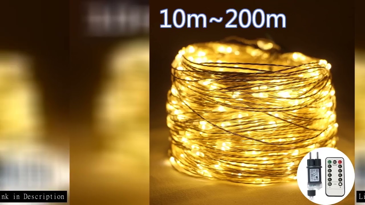 50M/100M LED String Lights Silver Wire Fairy Lights Christmas Garland For Outdoor Wedding New Year T