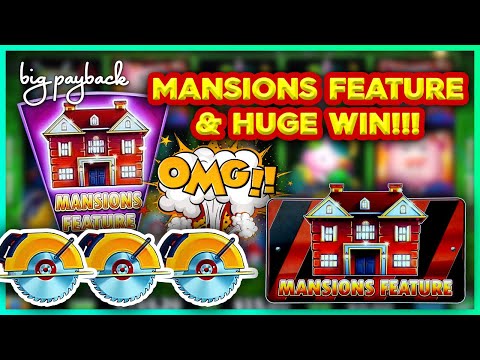 MANSIONS FEATURE, WHOA! Huff N' More Puff Slot - HUGE WIN!
