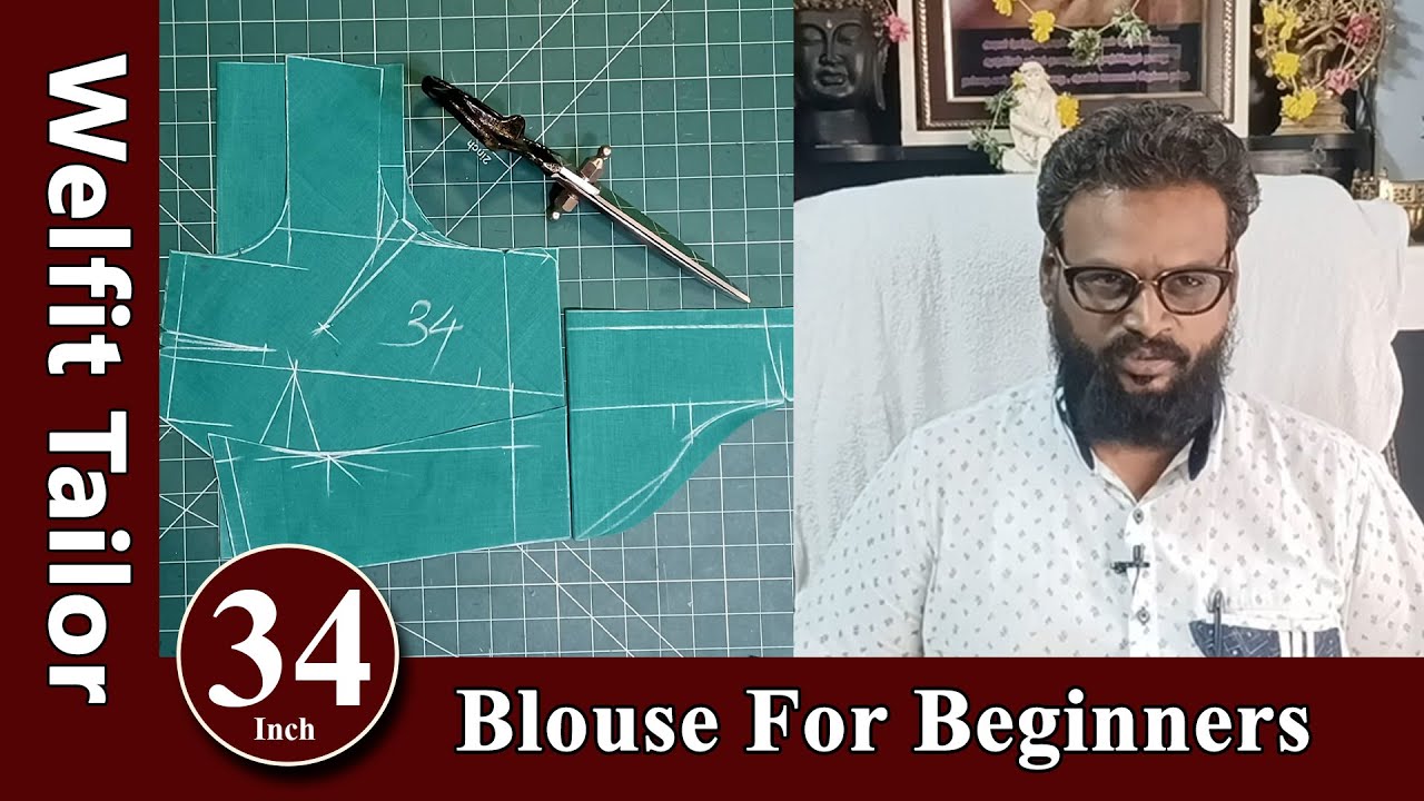 34 inch Blouse Cutting for Beginners | Welfit Tailor