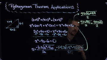 Pythagorean Theorem Applications - With a Quadratic Equation