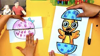 How To Draw An Easter Chick 🐣 Folding Surprise