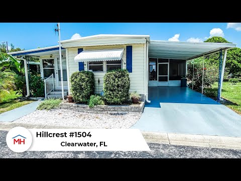 Upgraded 1 Bed 1 Bath Mobile Home For Sale in Clearwater, FL Hillcrest Lot 1504