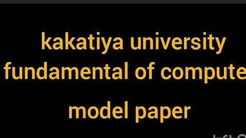 #ku university# fundamentals of computer#model paper#