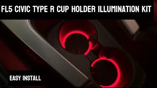 Civic Type R illuminated cupholders and center console installation video