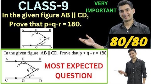 In the given figure AB || CD, Prove that p+q-r = 180.#mathsclass9
