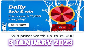 Amazon Funzone Daily Spin and Win Quiz Answers Today|3 January 2023 | Daily Quiz Time