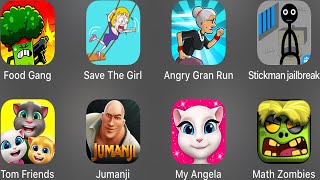 Food Gang,Save The Girl,Angry Gran Run,Stickman jailbreak,Tom Friends,Jumanji,My Angela,Math Zombies screenshot 1