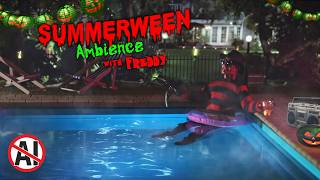Summerween Pool Party with Freddy | Nightmare on Elm Street Ambience | Muffled Spooky 80s Playlist