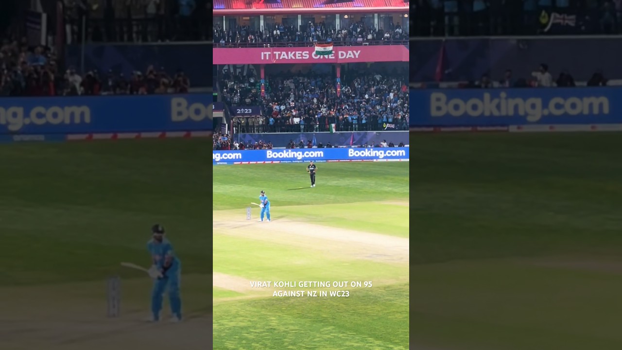 VIRAT KOHLI GETTING OUT ON 95 AGAINST NZ IN WC23 