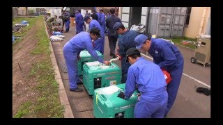 【平成２８年熊本地震】　入浴支援の準備状況（呉基地）