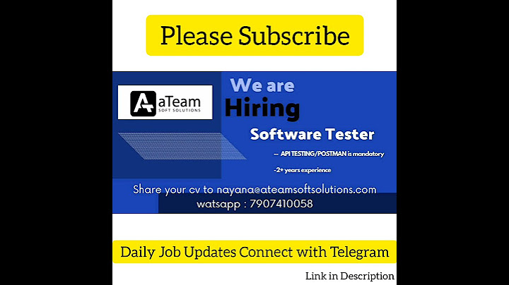 Hiring Software #Tester || Experience ||Share CV ||Connect with us On Telegram for Daily Job Updates