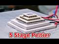 Stacking 5 Peltier Modules, and Reached -90℃
