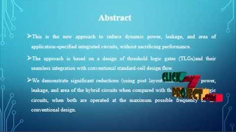 Reducing Power, Leakage, Area of Standard-Cell | Final Year Projects 2016 - 2017