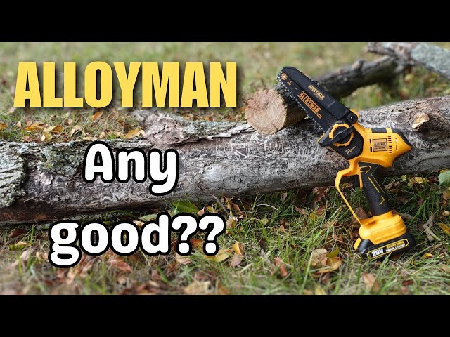 ALLOYMAN Mini Chainsaw 6-Inch Cordless | 26.2ft/s chain speed | Upgrade 775  Powerful motor | Tool Free Bar ​and Chain Adjustments | Handheld Small