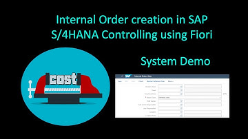 How to create an INTERNAL ORDER in SAP S/4HANA Controlling using Fiori
