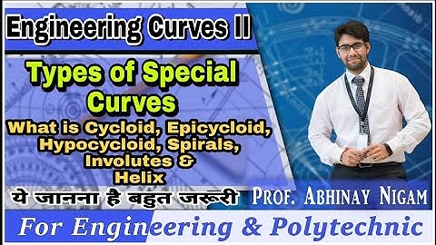 Types of Special Curves- Lect.- 4.0 " What are Cycloidal Curves, Spirals, Involutes & Helix" For H+E