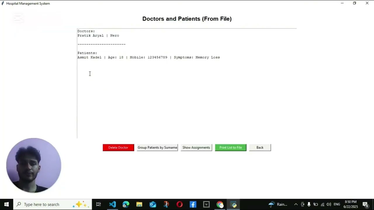 Hospital Management System using GUI