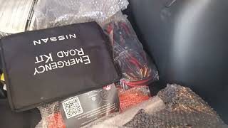 dominos nissan leaf electric car emergency road kit has jumper cables!