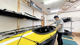 The process of making a kayak. Handmade kayak made by Japanese craftsmen.