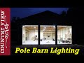 Very Bright Pole Barn Lighting and Concrete Apron in Front.  Cost of pole barn build so far.