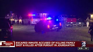 Escaped inmate shot, killed during foot-chase after possibly killing 1 adult, 4 children from th...