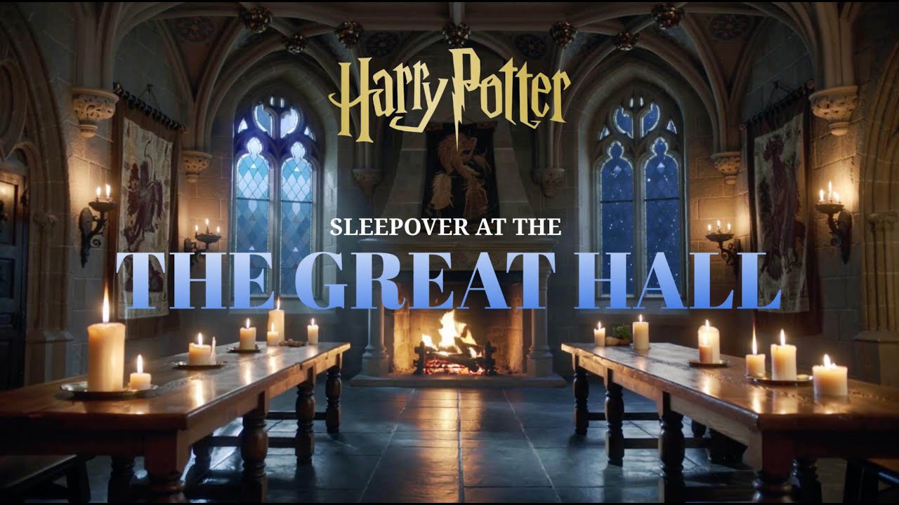 Sleeping in the Great Hall — Magical Castle Ambience, Crackling Fire & Calm Night ASMR