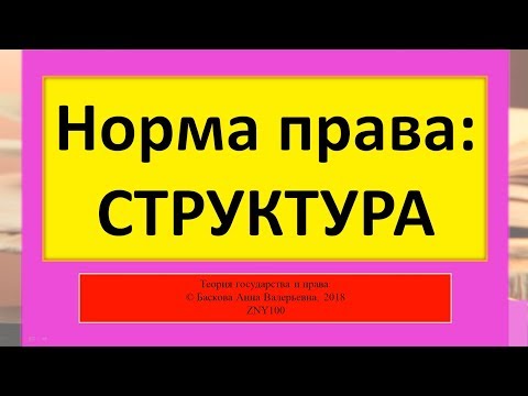 Норма права - Структура. ТГП ZNY100