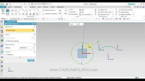 NX   RADIAL DIMENSION COMMAND IN NX