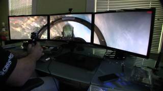 FSX on 3 Monitors - quick demo flight Hawaii