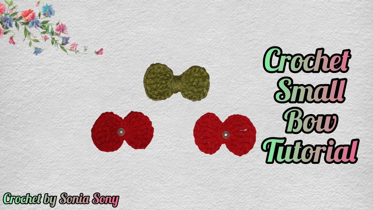 How to crochet small a bow/Crochet bow tutorial for beginners - YouTube