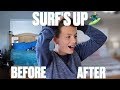SURF THEMED BOYS BEDROOM EXTREME MAKEOVER REVEAL | NEW ROOM REMODEL SURPRISE | BEFORE AND AFTER