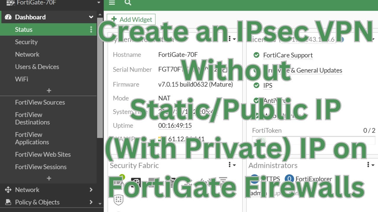 How to Create an IPsec VPN Without Static/Public IP on FortiGate Firewall