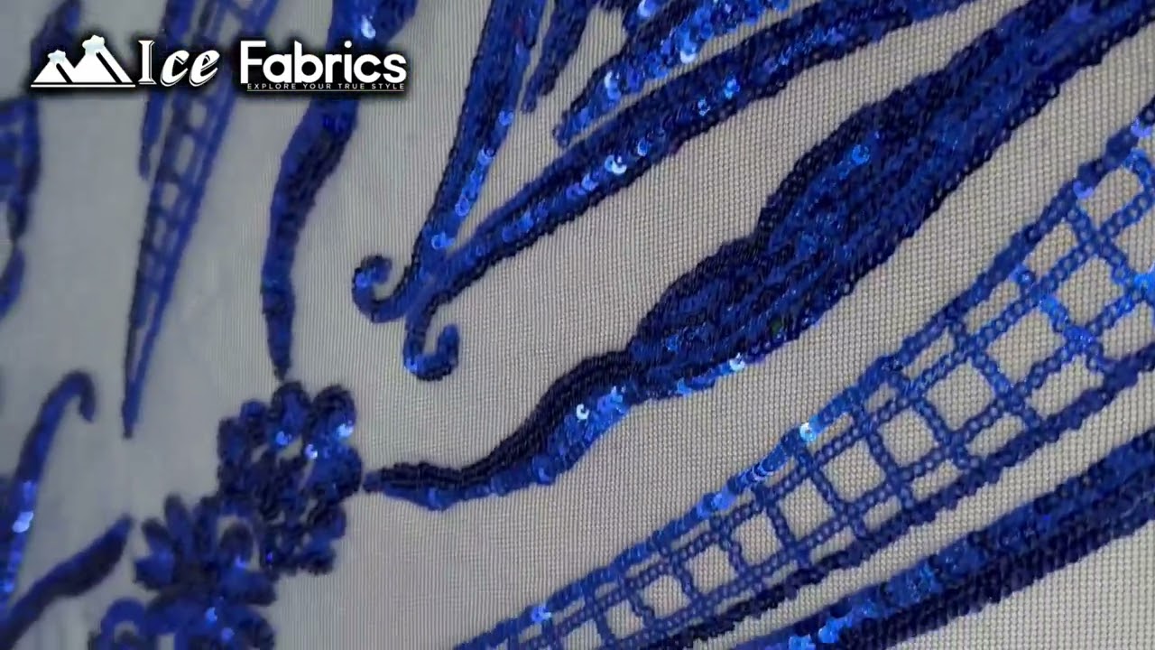 Damask Sequin Fabric | 4 Way stretch Spandex Mesh Lace Fabric | EGP