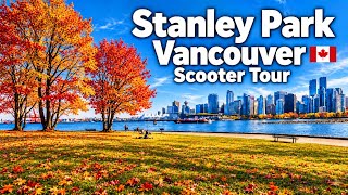 Full Stanley Park, Vancouver Canada. 4K scooter Tour. A relaxing ride with immersive sound. Update