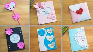 6 DIY Thank you greeting card / Easy and Beautiful card || ทำการ์ดขอบคุณ💓