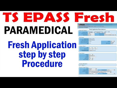ts epass Application step by step Procedure | ts paramedical epass fresh application |