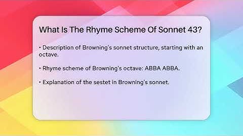 What Is The Rhyme Scheme Of Sonnet 43? - Tales And Texts