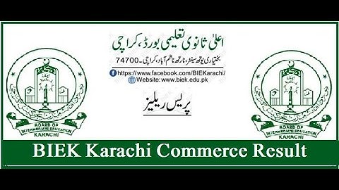 HSC Part 2 Commerce Result 2022 BIEK Karachi