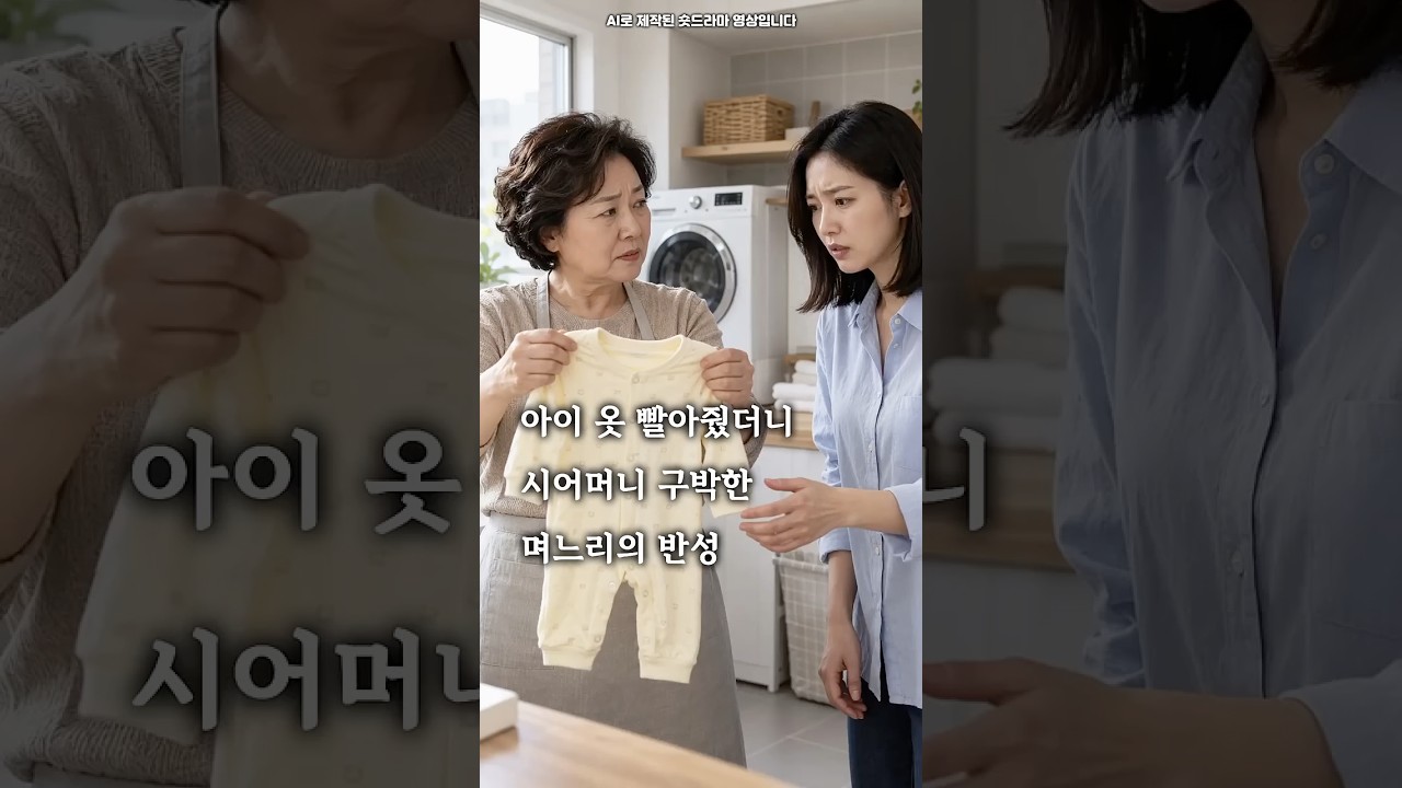아이 옷 빨아줬더니 시어머니 구박한 며느리의 반성 #숏드라마 #반전 #숏턴