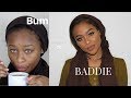 Watch me Transform! BUM TO BADDIE| GRWM: GLOWY SKIN/WINGED LINER, NUDE LIP