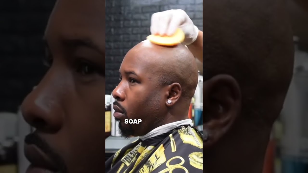 Bald Head Shave Treatment To Prevent Irritation NO RAZOR BUMPS Barber Shaving Razorbumps