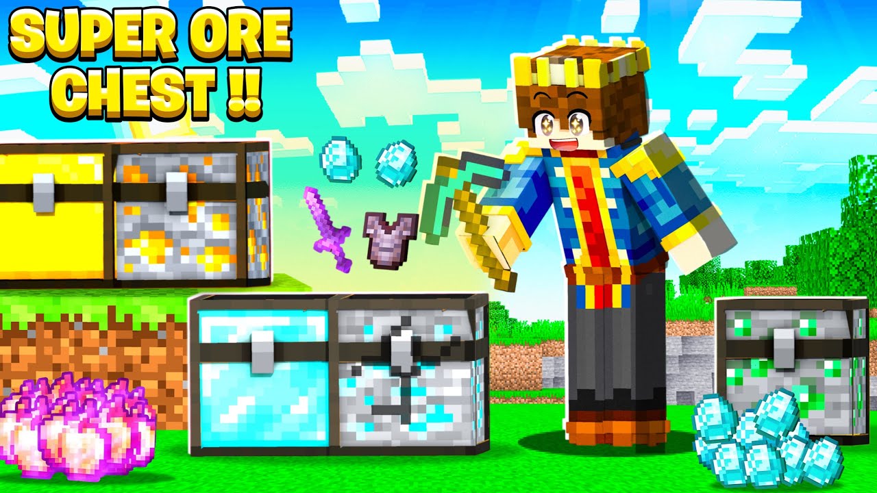 Minecraft But YOU HAVE SUPER OP ORES CHEST !! - YouTube