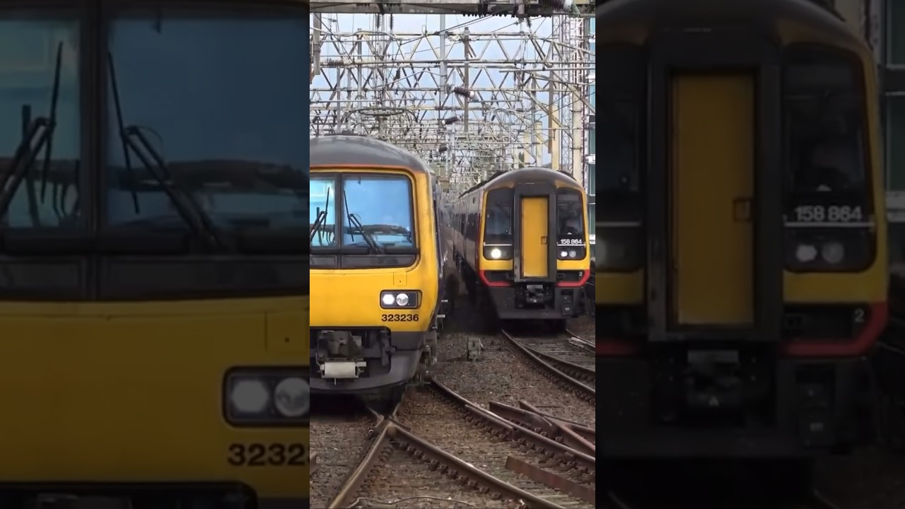 Trains approaching Side by Side into Stockport | 