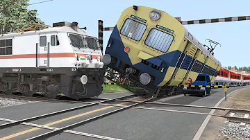 Train vs Train - Two Trains Crossing each other at Diamond Crossing | Train Simulator 2022